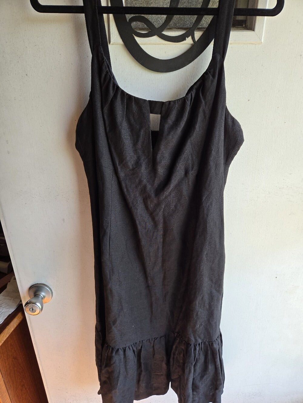 Michael Kors Black Ruffle-Hem Sleeveless Camisole Dress EUC